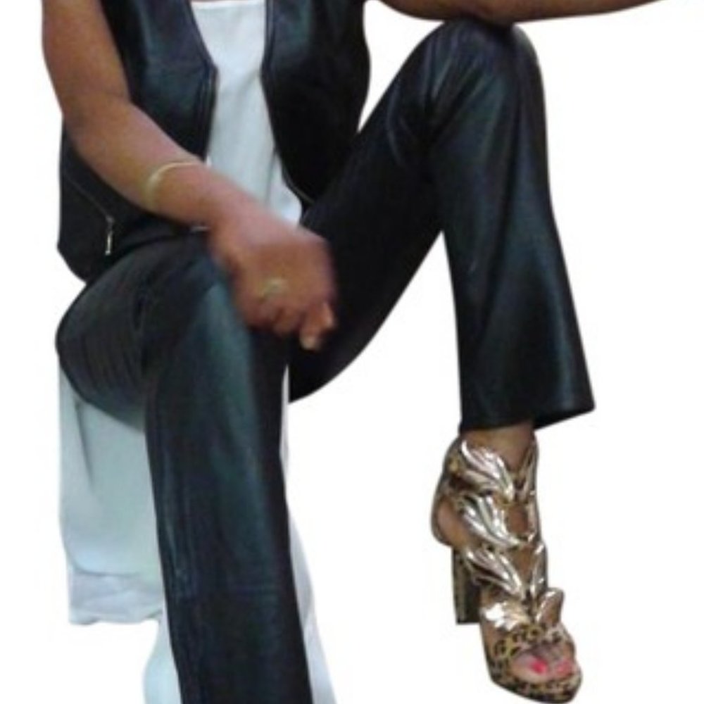 Black Lucky Leather Lambskin Pants